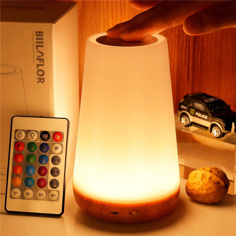 Veilleuse Led, Lampe de Chevet Tactile avec Télécommande, Lampe de