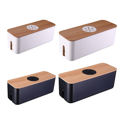 Boîte cache câble organiseur bureau range bois érable multiprises chargeur téléphone sécurité rangement écologique responsable renouvelable environnement - lebois-eco.com