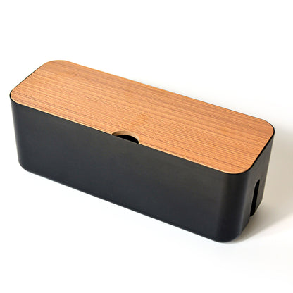 Boîte cache câble organiseur bureau range bois érable multiprises chargeur téléphone sécurité rangement écologique responsable renouvelable environnement - lebois-eco.com