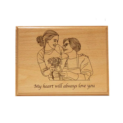 Cadre photo logo bois hêtre personnalisable gravure laser custom cadeau mariage anniversaire évènements création décoration intérieur DIY durable unique - lebois-eco.com