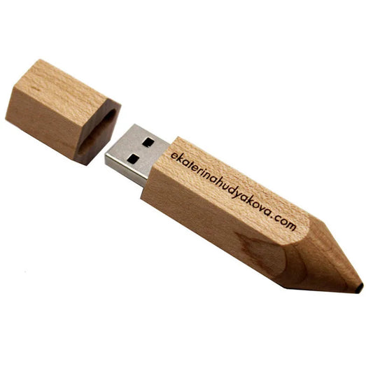 Clé USB bois personnalisable forme crayon de papier stylo bambou gravure laser logo texte promotion entreprise goodies durable - lebois-eco.com