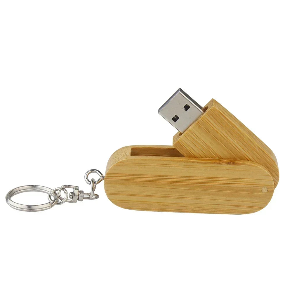 Clé usb pliable porte-clé bois bambou personnalisable logo texte cadeaux promotion entreprise mariage photographe goodies durable - lebois-eco.com