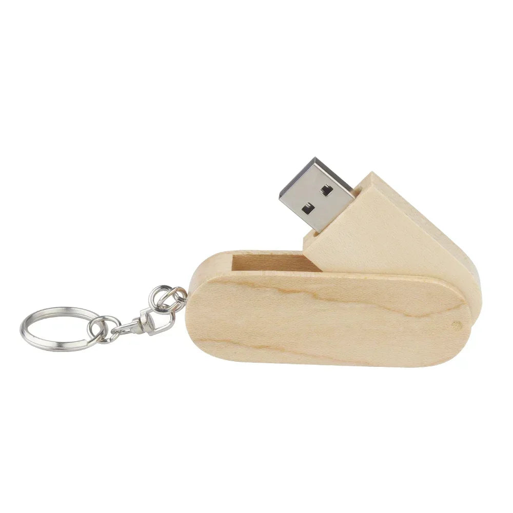 Clé usb pliable porte-clé bois bambou personnalisable logo texte cadeaux promotion entreprise mariage photographe goodies durable - lebois-eco.com