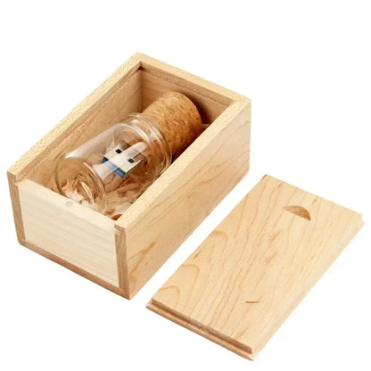 Coffret clé usb 3.0 bois personnalisable bouteille à la mer bambou érable logo prénom entreprise cadeau mariage anniversaire photographe durable écologique - lebois-eco.com