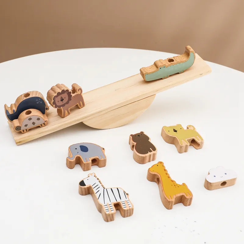 Jeu jouet bois enfant bébé naturel équilibre balance animaux bloc construction éveil apprentissage cadeau anniversaire noël durable écologique - lebois-eco.com