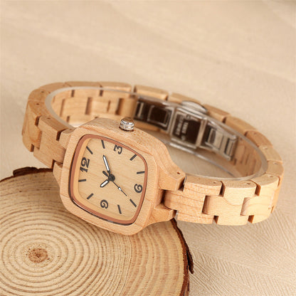 Montre bois bambou quartz femme cadran bracelet heure cadeau anniversaire horloge mariage accessoire bijoux art fermoir métal environnement écologie renouvelable reponsable - lebois-eco.com