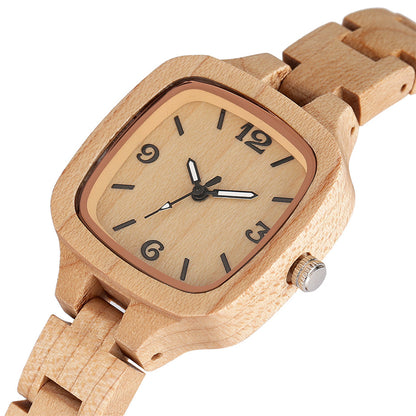 Montre bois bambou quartz femme cadran bracelet heure cadeau anniversaire horloge mariage accessoire bijoux art fermoir métal environnement écologie renouvelable reponsable - lebois-eco.com