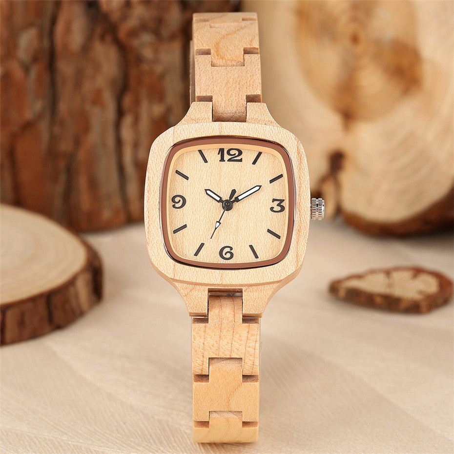 Montre bois bambou quartz femme cadran bracelet heure cadeau anniversaire horloge mariage accessoire bijoux art fermoir métal environnement écologie renouvelable reponsable - lebois-eco.com