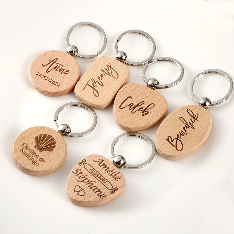 Porte clé bois érable personnalisable custom logo entreprise gravure laser personnalisation cadeau anniversaire fête mariage écologique renouvelable durable - lebois-eco.com