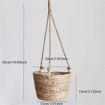 Pot de fleur cache pot plante verte à suspension en jute décoration intérieur extérieur maison jardin véranda écologique durable - lebois-eco.com