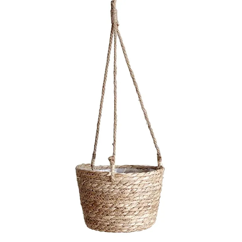 Pot de fleur cache pot plante verte à suspension en jute décoration intérieur extérieur maison jardin véranda écologique durable - lebois-eco.com