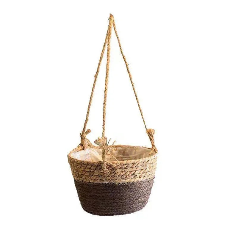 Pot de fleur cache pot plante verte à suspension en jute décoration intérieur extérieur maison jardin véranda écologique durable - lebois-eco.com