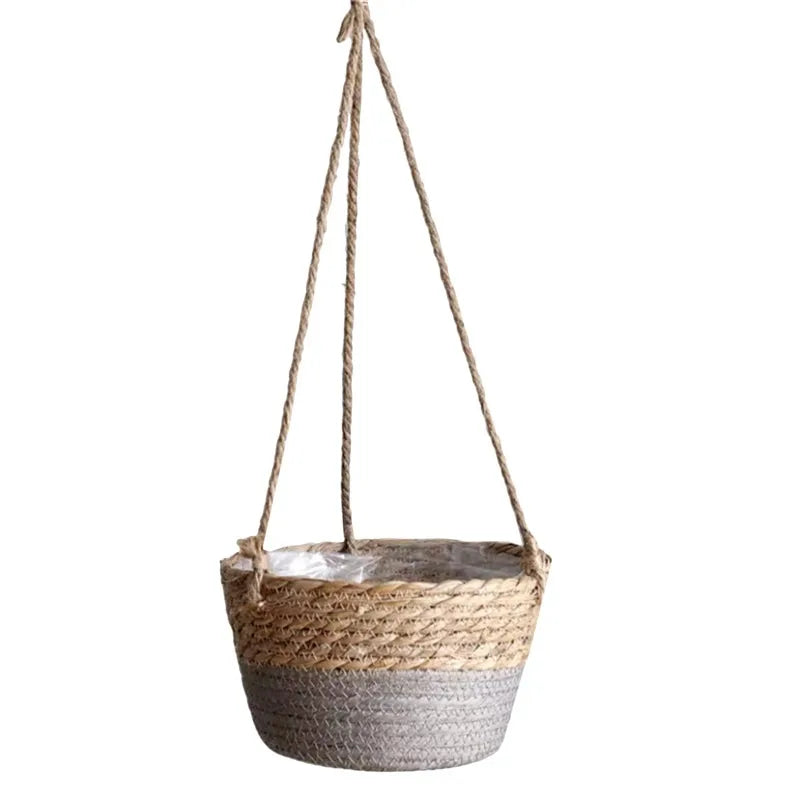 Pot de fleur cache pot plante verte à suspension en jute décoration intérieur extérieur maison jardin véranda écologique durable - lebois-eco.com