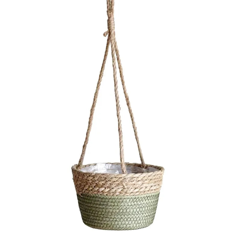 Pot de fleur cache pot plante verte à suspension en jute décoration intérieur extérieur maison jardin véranda écologique durable - lebois-eco.com