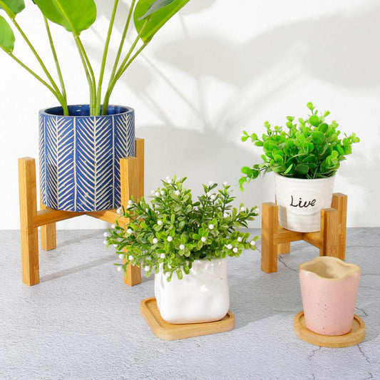 Support bois bambou démontable pot fleur plante solide durable décoration intérieur naturel maison jardin printemps été saison jardiner environnment écologique responsable renouvelable - lebois-eco.com