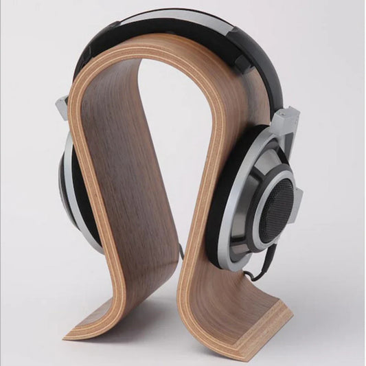 Support universel bois casque audio finition noyer streameur gamer twitch producteur musique ableton fruity loop platine vinyl studio bureau rangement art décoration écologique durable - lebois-eco.com