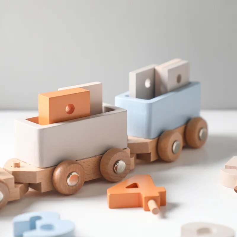 Train bois jouet jeux pour enfant bloc construction chiffre éveil éducation apprentissage cadeau noël anniversaire naturel durable renouvelable écologique - lebois-eco.com