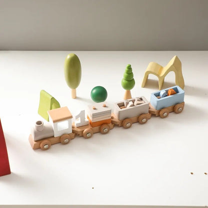 Train bois jouet jeux pour enfant bloc construction chiffre éveil éducation apprentissage cadeau noël anniversaire naturel durable renouvelable écologique - lebois-eco.com