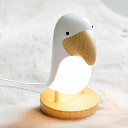 Veilleuse lampe nuit toucan animaux led usb sans fil rechargeable décoration maison chambre coucher enfant bébé cadeau noël anniversaire - lebois-eco.com