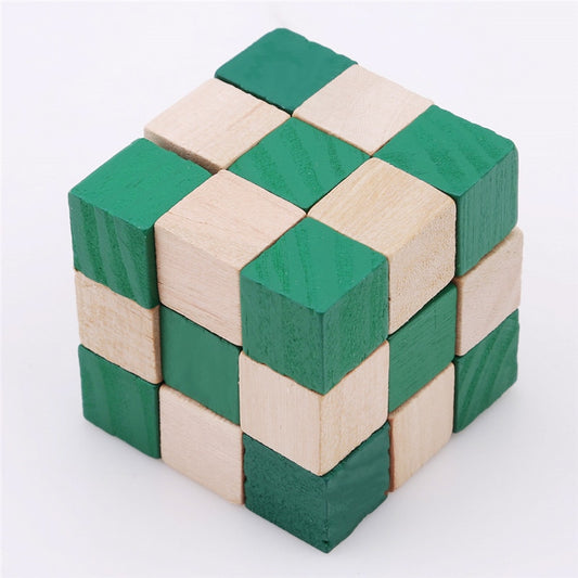 Cube à  torsion serpent magique bois jeune enfant enfance éducatif jouet jeux de société dexterité apprentissage cadeau anniversaire bébé environnement écologique renouvelable éco-responsable - lebois-eco.com