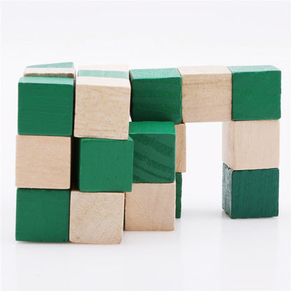 Cube à torsion serpent magique bois jeune enfant enfance éducatif jouet jeux de société dexterité apprentissage cadeau anniversaire bébé environnement écologique renouvelable éco-responsable - lebois-eco.com