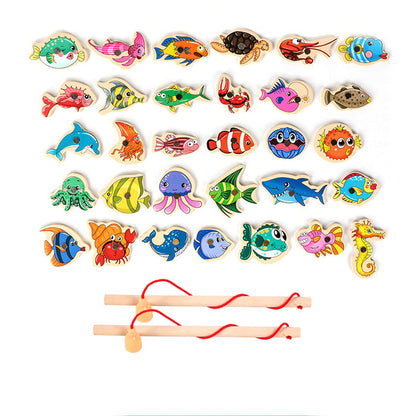 Jeu de pêche magnétique bois enfant jouet poisson cadeau noël anniversaire environnement renouvelable écologique responsable - lebois-eco.com