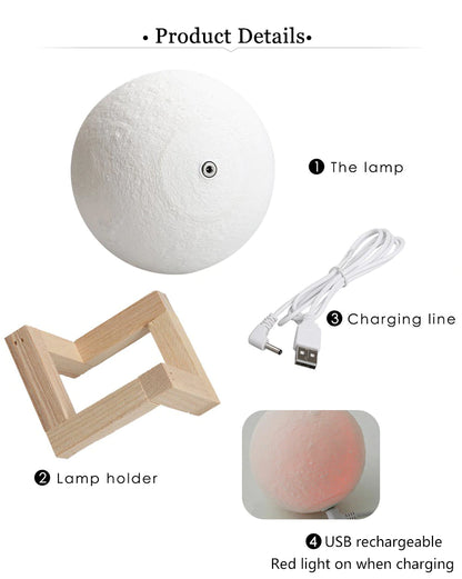 Lampe veilleuse sans fil support bois tactile couleur chaude froide 3D cadeau noël anniversaire chambre enfant décoration high tech soirée ambiance environnement écologie renouvelable responsable - lebois-eco.com