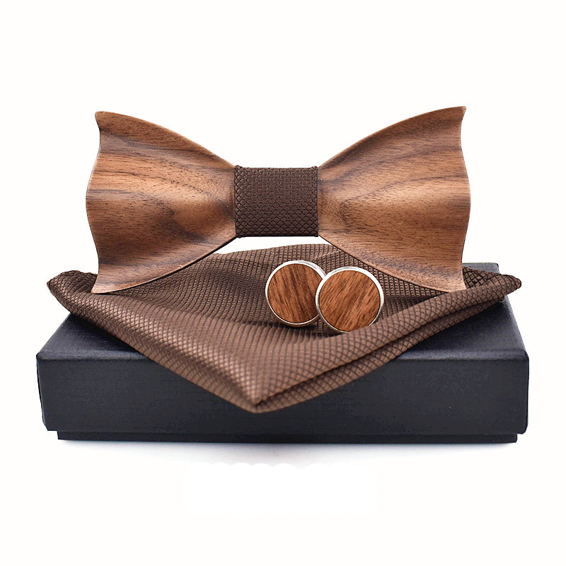 Noeud papillon bois bambou manchette boutons écharpe homme tenue élégant soirée mariage fête smoking cravate cadeau renouvelable environnement écologique responsable - lebois-eco.com