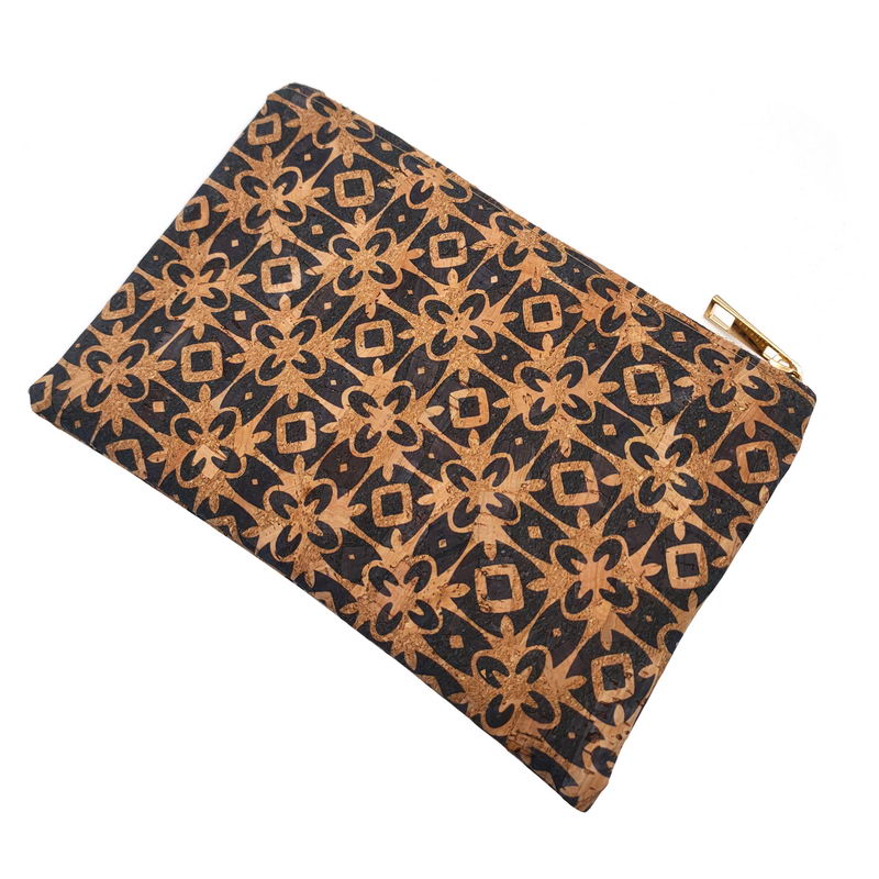 Pochette femme liège naturel été sac main zip fermeture mode cadeau anniversaire renouvelable écologique environnement responsable - lebois-eco.com