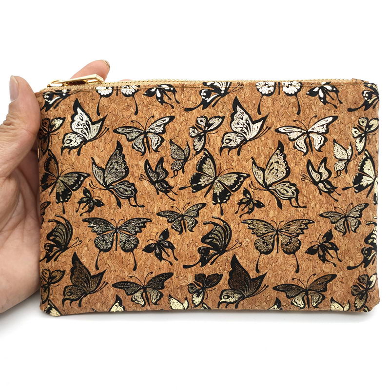 Pochette femme liège naturel été sac main zip fermeture mode cadeau anniversaire renouvelable écologique environnement responsable - lebois-eco.com