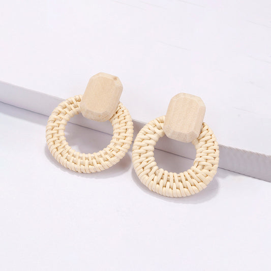 Boucles d'oreilles artisanales en bois