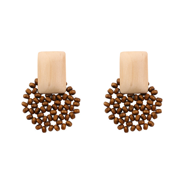 Boucles d'oreilles artisanales en bois