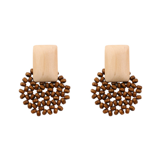 Boucles d'oreilles artisanales en bois